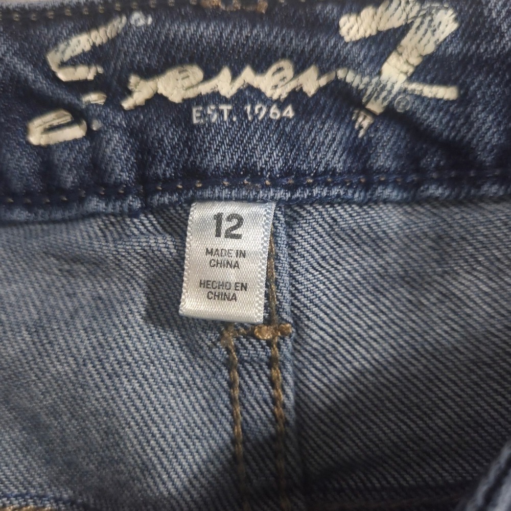 Seven7 Womens High Rise Straight Leg Cropped Jeans Medium Wash Raw Hem Size 12 - Picture 3 of 3